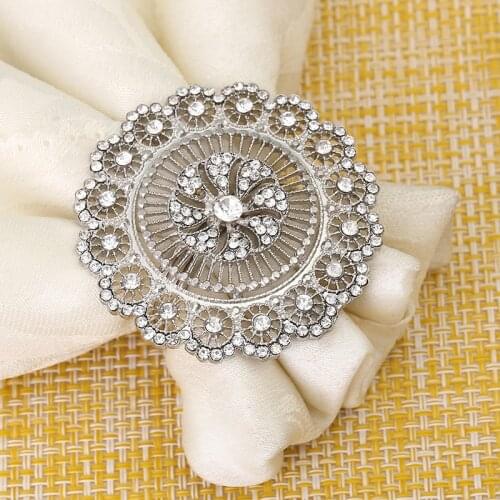 10pcs/lot Hotel Swan crystal wedding napkins buckle, fine restaurants clubs stylish napkin ring