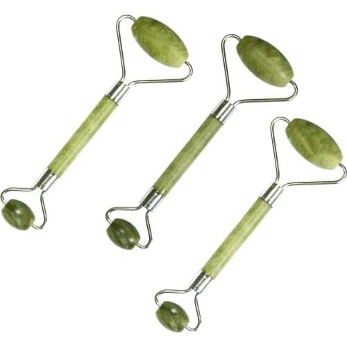 Facial Massage Roller Green Double Heads Jade Face Massage Roller Nature Slimming Beauty Health Care