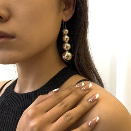 Women Jewelry Fashion Simulated Pearl Earrings Simply Design Hot Selling Round Beads Drop Earrings For Women Party Gifts