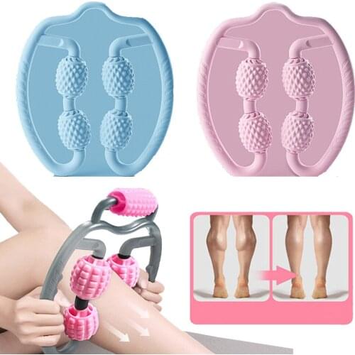 Women Yoga Massage Roller Pilates Yoga U Shape Trigger Point for Arm Leg Massager Neck Muscle Tissue Fitness Gym Pilates 4 Wheel