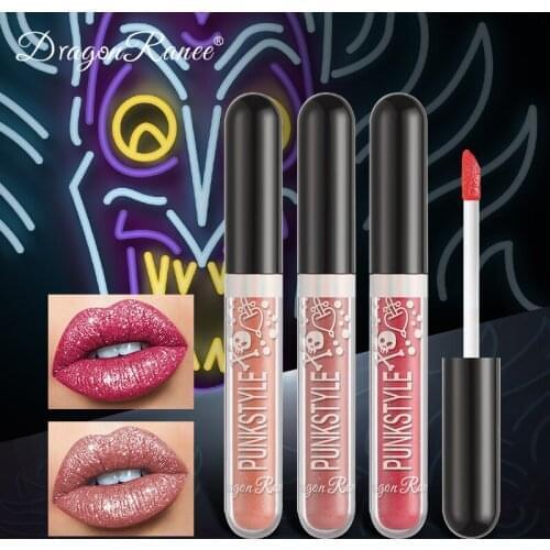 Halloween Liquid Lipstick Shimmer Shiny Golden Party Glitter Lip Gloss Waterproof Long Lasting Women Beauty Makeup Tool Maquilla