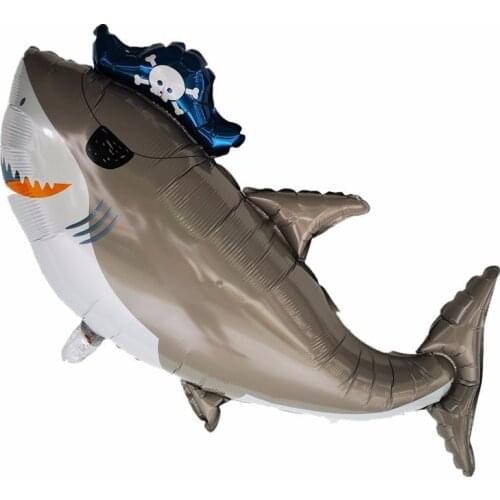 1pc Marine Life Pirate Shark Shape Aluminum Film Balloon Party Decorations Kids Inflatable Globos Childrens Day Inflatable Gift