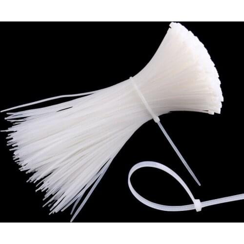 1000pcs white Self Locking Cable Tie High Quality Nylon Fasten Zip Wire Wrap Strap 3x60mm 3x80mm 3x100mm 3x120 3*150 plastic