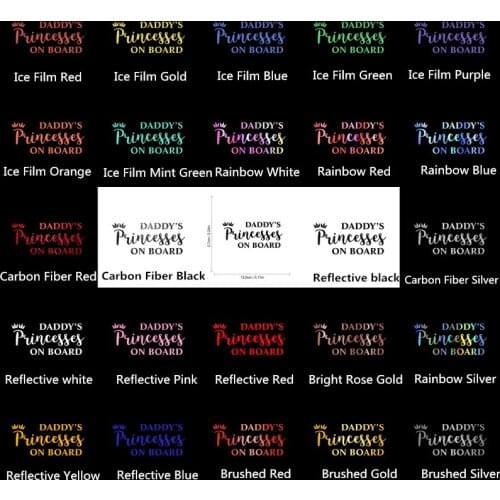 13*5.7cm Daddys Princess On Board Car Sticker Body Window Door Car Styling Car Stickers and Decal Vinyl Car External Decoration