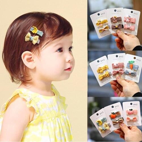 2/6/8pcs/Set Toddlers Kids Cloth Hair Clips Bows Fruit Animal Barrettes Hairpins Children Girls Hair Accessories Ornament