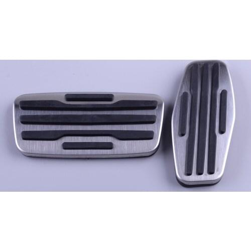 2Pcs Silver & Black Brake Gas Fuel Pedal Pad Cover Fit For Chevy Silverado 1500 2500 3500 2019-2020 Non-Slip