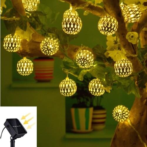 3.5M 10LED Durable Moroccan Solar String Light Outdoor LED Light Festival Wedding Christmas Garden Home Store Deco Holiday Light