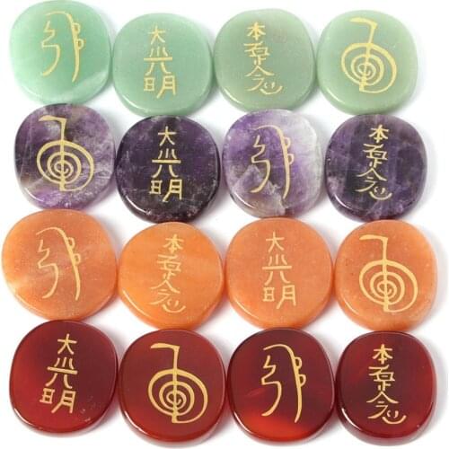 32x36mm Natural Stone Crystal Unshaped Oval Piece Decoration Large Size Four Reiki Reiki Symbol Accessories Divination