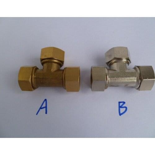 4 points of the three sides of the whole wire within the tee 1/2 gas water pipe connector DN15 silver plating