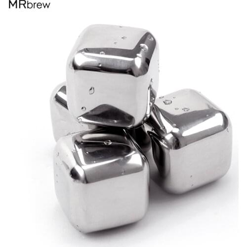 5Pcs/lot Stainless Steel Whiskey Stones Ice Cubes Soapstone Glacier Cooler Stone For Wine Beer