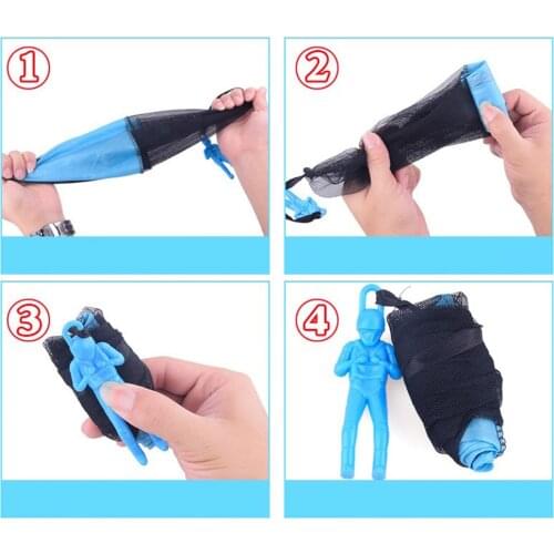 5x Kids Hand Throwing Parachute Toys Outdoor Fun Lawn Beach Flying Toys Gift