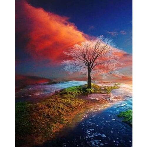 Full DIY Diamond Painting Winter Scenery Fish Diamond Embroidery Autumn Landscape Cross Stitch Diamond Mosaic Home Decoration