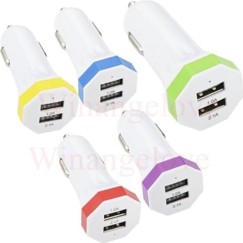 5V 2.1A Hot car Auto Universal Dual 2 Port USB Car Charger For iPhone Charger Adapter / Cigar Socket