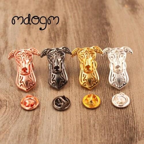 Mdogm Greyhound Dog Animal Brooches And Pins Suit Cute Funny Metal Small Father Birthday Fahion Gift For Male Men B135