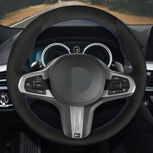 Black Suede Car Steering Wheel Cover For BMW M Sport G30 G31 G32 G20 G21 G11 G12 G14 G15 G16 X3 G01 X4 G02 X5 G05 X7 G07 Z4 G29