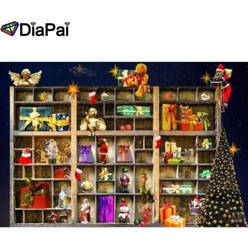 DIAPAI Diamond Painting 5D DIY 100% Full Square/Round Drill "Bear gift santa" Diamond Embroidery Cross Stitch 3D Decor A24378