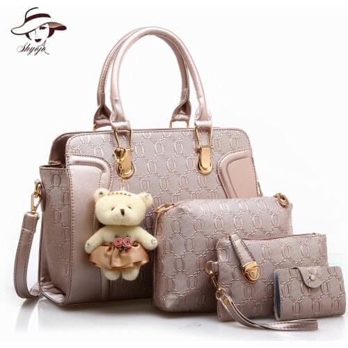 Dropshipping Fashion 4pcs/Set Composite Bag for Women Leather Luxury Brand Designer Handbag Messenger Shoulder Bags Wallet Tote