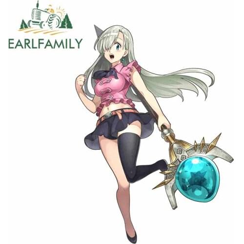 EARLFAMILY 13cm x 9.4cm for The Seven Deadly Sins Elizabeth Liones Surfboard Car Stickers Cartoon Anime Personality Trunk Decal
