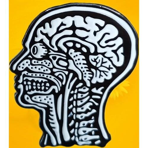 Anatomical head Brain And Spinal Cord anatomy artwork enamel pin science brooch perfect gift for doctors nurses medical student