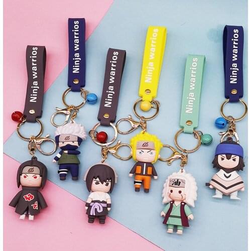 6pcs Naruto Keychain NARUTO Figure Anime Figures Q Version Kakashi Uchiha Sasuke Gaara Keyring Bag Pendant Kawaii Kids Toys Gift