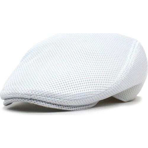 Summer Solid Color Newsboy Caps Men Cotton Flat Peaked Cap Women Painter Beret Hats 24