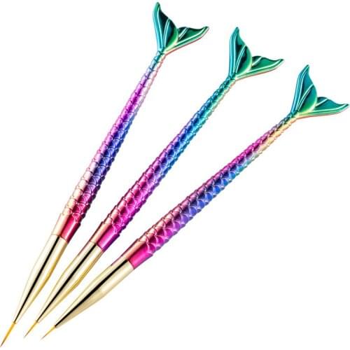 3Pcs Nail Art Brush Design Acrylic Flannel UV Polish Tool Tips Painting Drawing Carving Dotting Pen Builder Flat Fan Liner