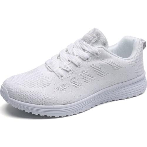 Fast Delivery Women Flat Shoes Shoes Fashion Breathable Walking Around Mesh Lace Up Casual Sneakers Women 2018 Tenis Feminino