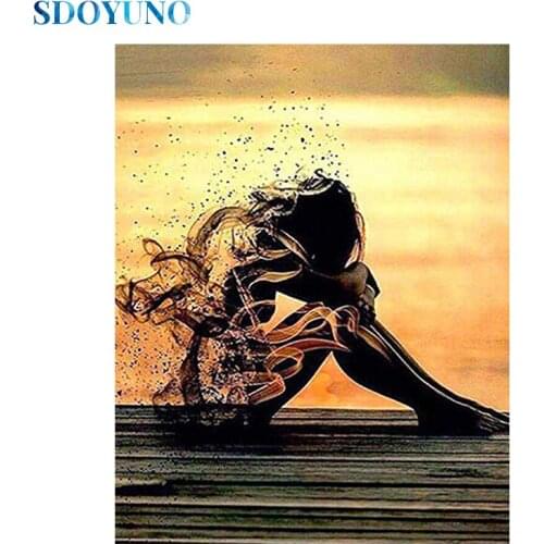 SDOYUNO Full Drill Square/Round Diamond Painting Seascape 5D Diamond Mosaic Diamond Embroidery Scenery Rhinestone Painting