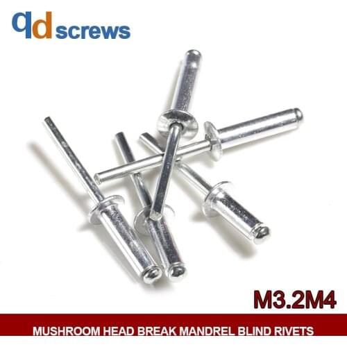 M3.2M4Core-pulling Mushroom Head Break Mandrel Blind rivet Open type rivet core riveting umbrella type carbon steel nail GB12618