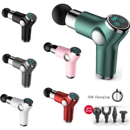 6/32 Gears USB LCD Massage Gun mini Fascia Gun Vibrators Массажер Armas Body Muscle Massager Home Fitness Equipment