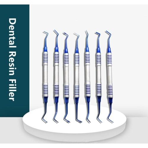 7Pcs/set Dental Resin Filler Spatula Titanium Plated Head Resin Filler Set Aesthetic Restoration Kit Dental Instrument