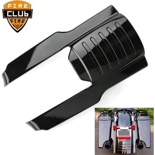 Motorcycl Rear Fender Extension Stretched Bag Fillers 7"Bright Black For Harley Touring Bike 1996-2008