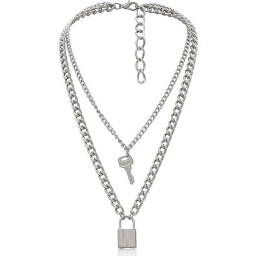 Lock Necklace Necklaces for Women Friends Jewelry Charms Chain Necklace Choker Fashion Pendant Necklace Collier Femme naszyjnik