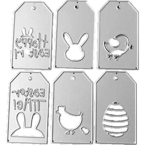 Easter Label Tag Metal Cutting Dies Stencil Scrapbooking DIY Album Stamp Paper