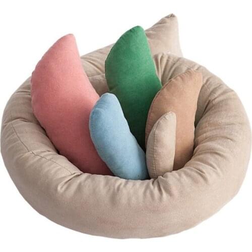 6Pcs/Set Newborn Posing Beans Pillow Baby Photography Props Crescent Shaped Pillows Positioner Basket Filler Cushion Fotografia