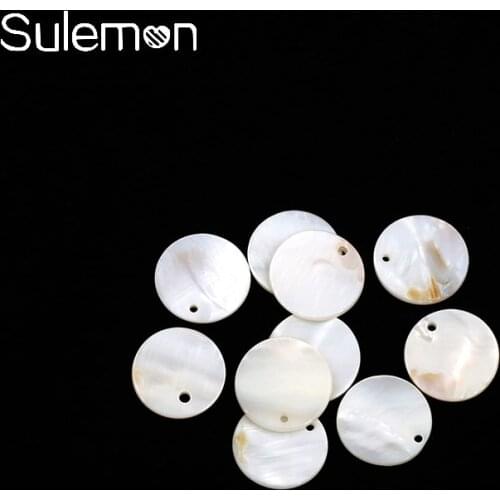 20PCS Natural Shell Geometric Round Shells Pendant Charms DIY Handmade Earring Jewelry Findings Accessories Parts Wholesale JF09