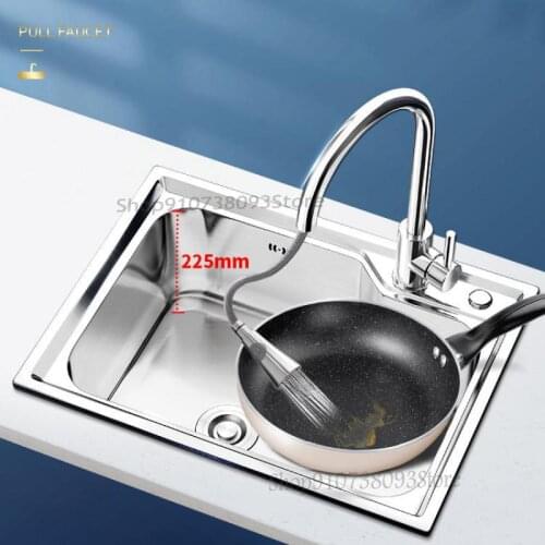 Stainless Steel Sink Single Tank Sink Household Dish Washing Basin Under The Counter Large Single Basin Kitchen Basin