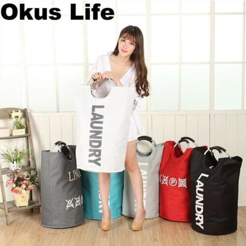 Top Handle Folding Dirty Laundry Basket Organizer Collapsible Barrel Standing Toys Clothing Storage Bucket Holder Waterproof L