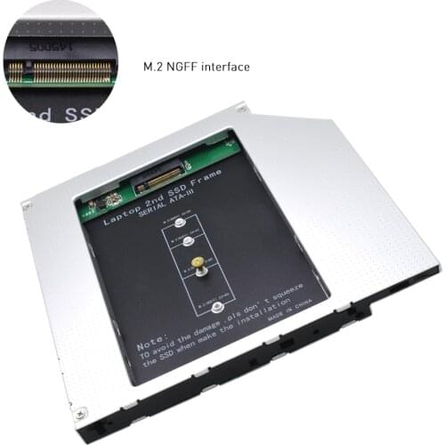 TISHRIC Hdd Caddy M2 NGFF/Msata SSD To SATA 3.0 2.5" Caddy SSD Case 9.5/12.7mm Hard Disk Drive Adapter Box For Laptop DVD/CD-ROM