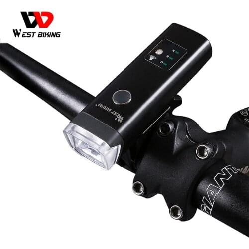 WEST BIKING Bike Light Intelligent Cycling Headlight Warning Flashlight USB Rechargeable Sensor Auto Lamp Front Bicycle Light