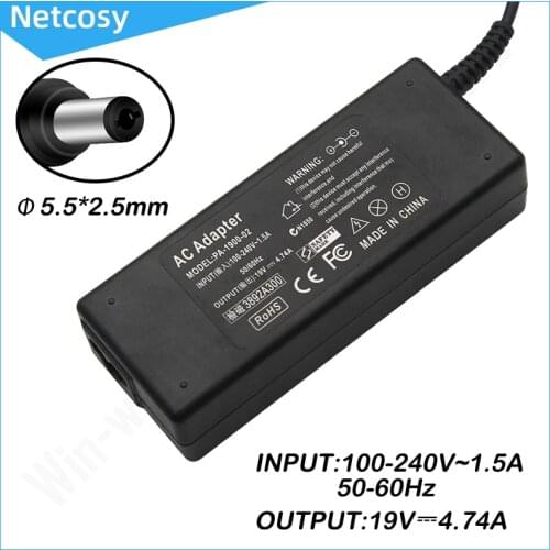 19V 4.74A 5.5*2.5mm AC Power Supply Adapter Charger For HP Pavilion Monitor 22CWA 22BW 20XI 23CW 23XI 23XW 25ES 25XW 25BW 25XI