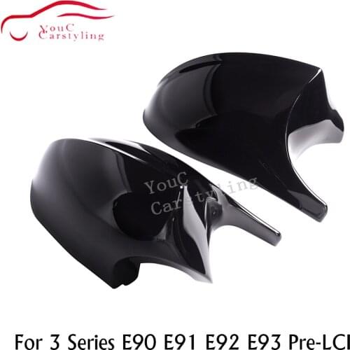 E92 E90 Mirror Cover Caps M3 Style ABS 1:1 Replacement Part for BMW 3 Series E92 E93 06-09 E90 E91 05-07 Rear View Mirror