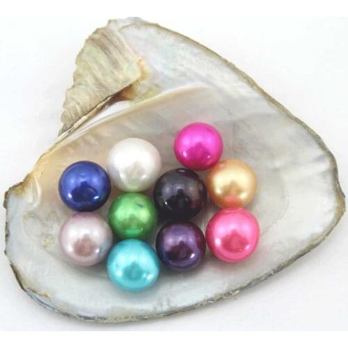 5/10/20 pcs 9-12mm Big Size Loose Dyed Color Edison Pearls Oyster Pearls Beads Round Shape Pearls Birthday Gifts Love Wish EE098