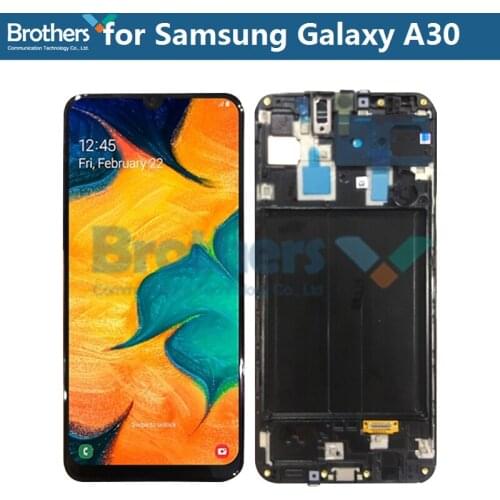 For Samsung Galaxy A30 A305/DS A305F LCD Screen LCD Display with Frame for Samusng A30 Touch Digitizer LCD Assembly Original Top