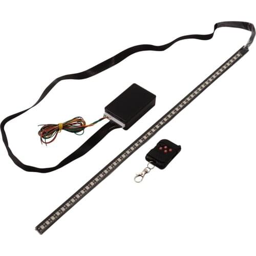 1pcs Colorful RGB 55CM 48 LED 5050 Car Interior External Bumper Strobe Strip Light Flash Lights Decor 12 V