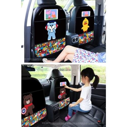 1 pcs Cartoon Cute Car Seat Back Cover Protector for Kids Children Anti Kick Mat Waterproof Anti-dirt Protective Pad for Car