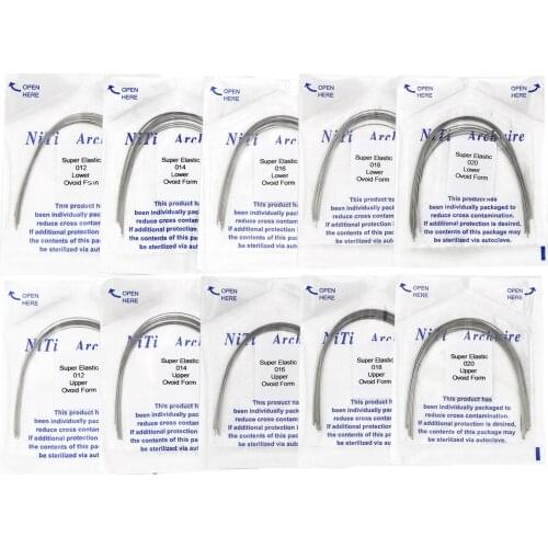 10Pcs/Pack Dental Orthodontic Super Elastic Niti Arch Wire Round Wire Ovoid Form 012-020 Upper/Lower