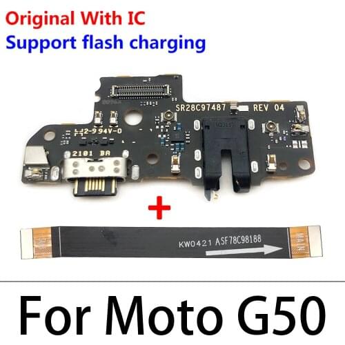 100% Original USB Charging Port Board Flex Cable Connector For Motorola Moto G50 Microphone With Main Board Motherboard Flex