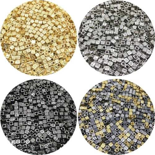 100pcs 6mm Acrylic Spacer Beads Square Shape Loose Beads For Jewelry Making DIY Handmade Accessories(Hole Size:3mm)
