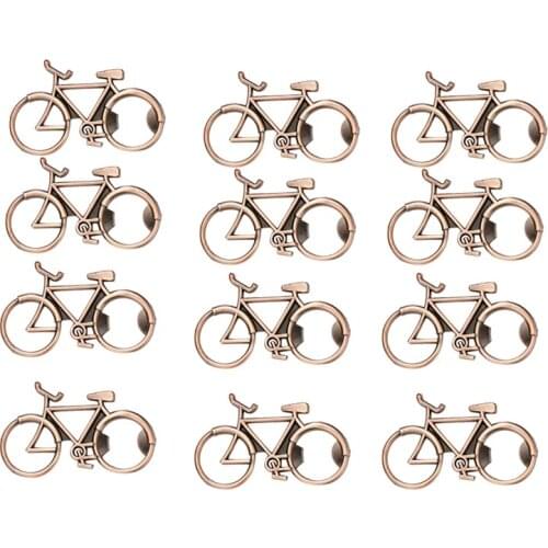 12 Pcs Bicycle Bottle Opener For Wedding Party Souvenir Gift,Metal Beer Bottle Opener Party Favors Gifts(Antique Bronze)